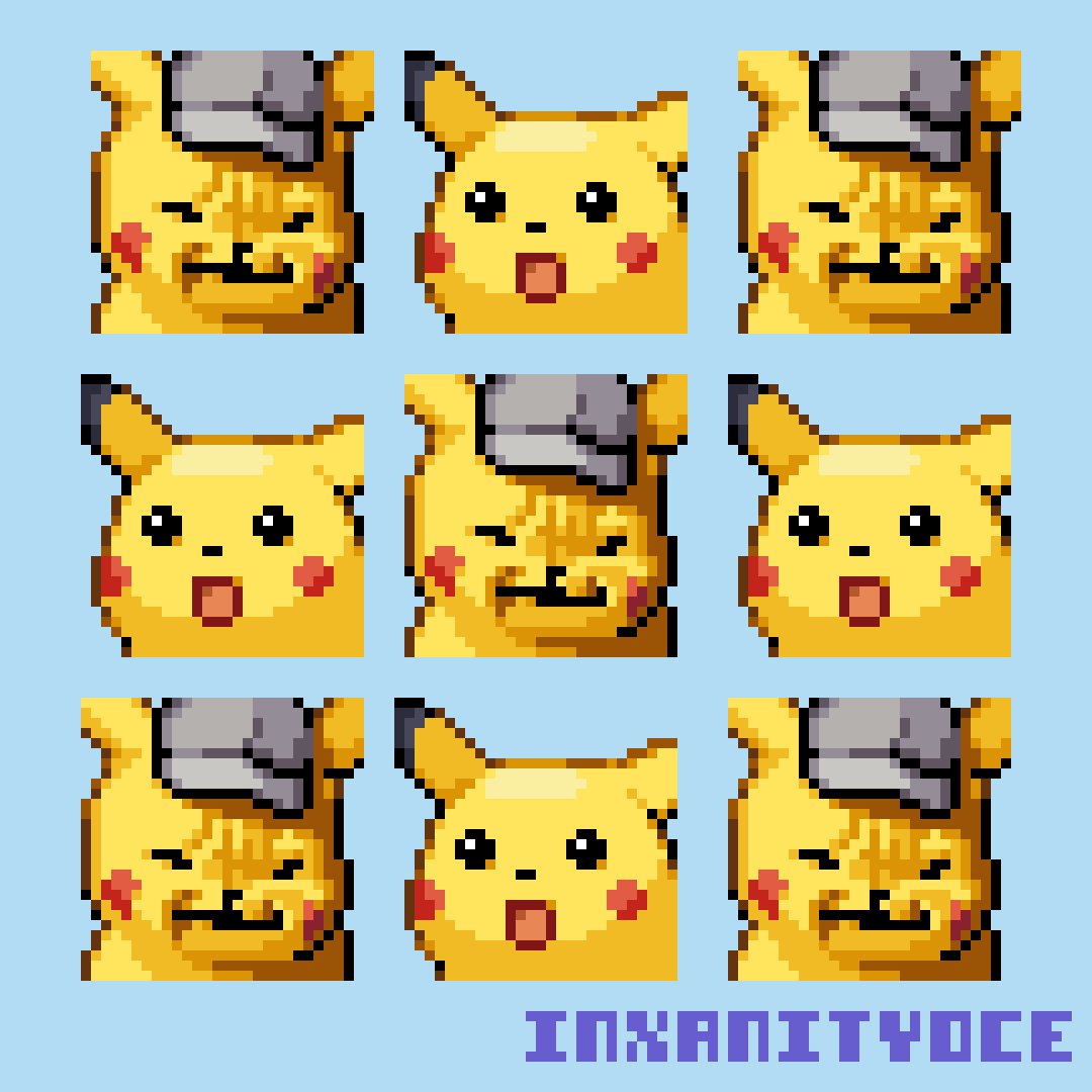 Pikachu meme pixel art