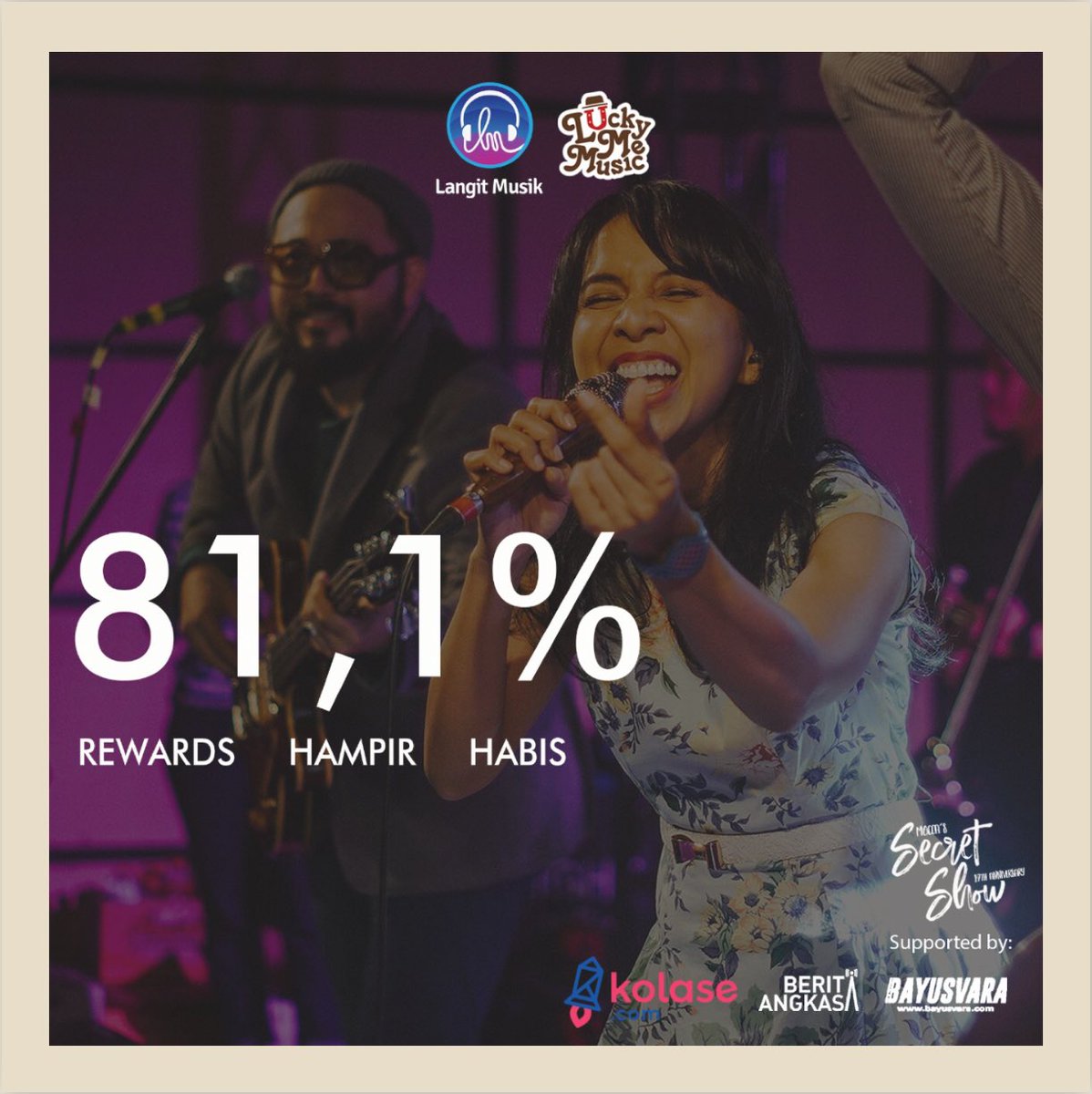 moccaofficial's tweet photo. 81,1% hampir sempurna dukungan Mocca’s Secret Show 19th Anniversary! Segera kunjungi https://t.co/NYCQCc0ifA (Tersisa rewards Me &amp; My Boyfroend dan Secret Admirer) Petunjuk mendukung perayaan ini lihat dibawah 👇 #secretshow19thanniversary https://t.co/KiH1tRYJ06