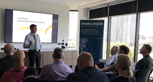 sprusons's tweet photo. We are pleased to have hosted the Export Council of Australia’s briefing on China and Hong Kong today. Blake Knowles, Principal at Spruson &amp; Ferguson, presented on our service offering across the Asia-Pacific. @Aussieexport #IP #export #china https://t.co/cEfAMImQsr