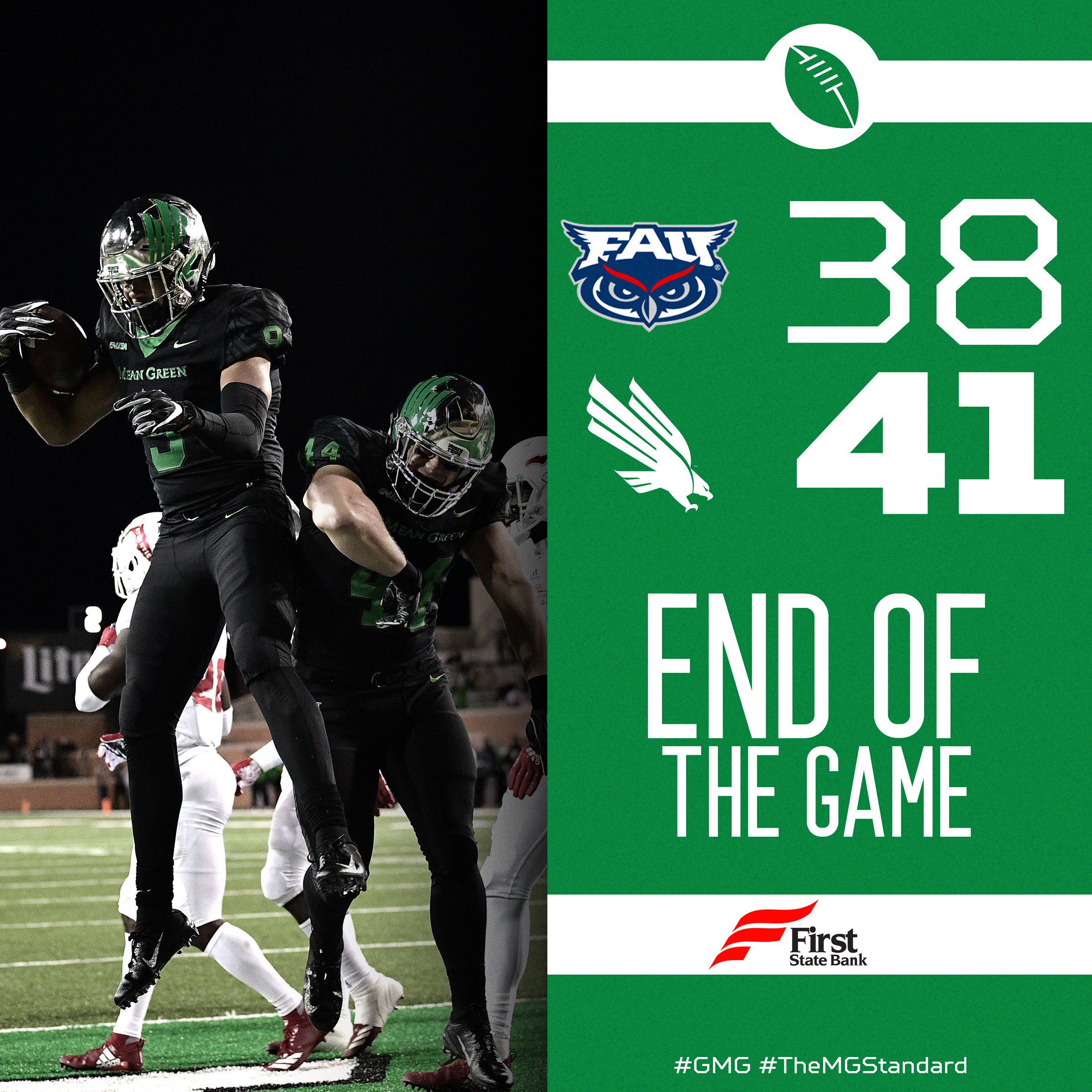 UNT Football on X North Texas wins an exciting shootout in Denton by the score of 41 38 GMG LightTheTower TheMGStandard https t BDBqDlko2h X