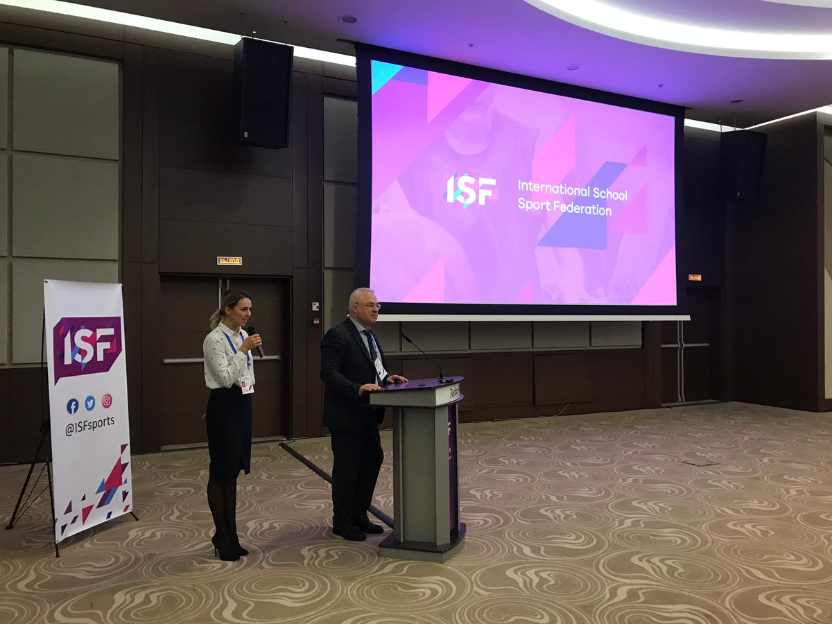 ISFsports's tweet photo. Opening of the #ISFforum & a welcome from Mr Abaev, president of @Unost_Rossii Youth of #Russia, the host of the forum & ISF Executive Committee Member. Reflection on #Vission2030, assessment & brainstorm' feeding. ๐
#Education #ISFWSC2019 #Gymnasiade https://t.co/eauuofv8Z7