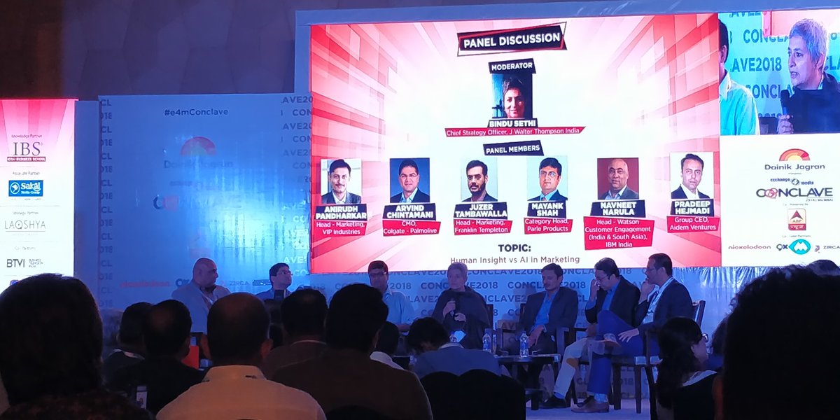96rawaturvashi's tweet photo. Panel Discussion - Human Insight vs AI in Marketing #e4mConclave
#BinduSethi #AnirudhPandharkar #ArvindChintamani @juzertambawalla #MayankShah #NavneetNarula #PradeepHejmadi https://t.co/uKHx3e6omB