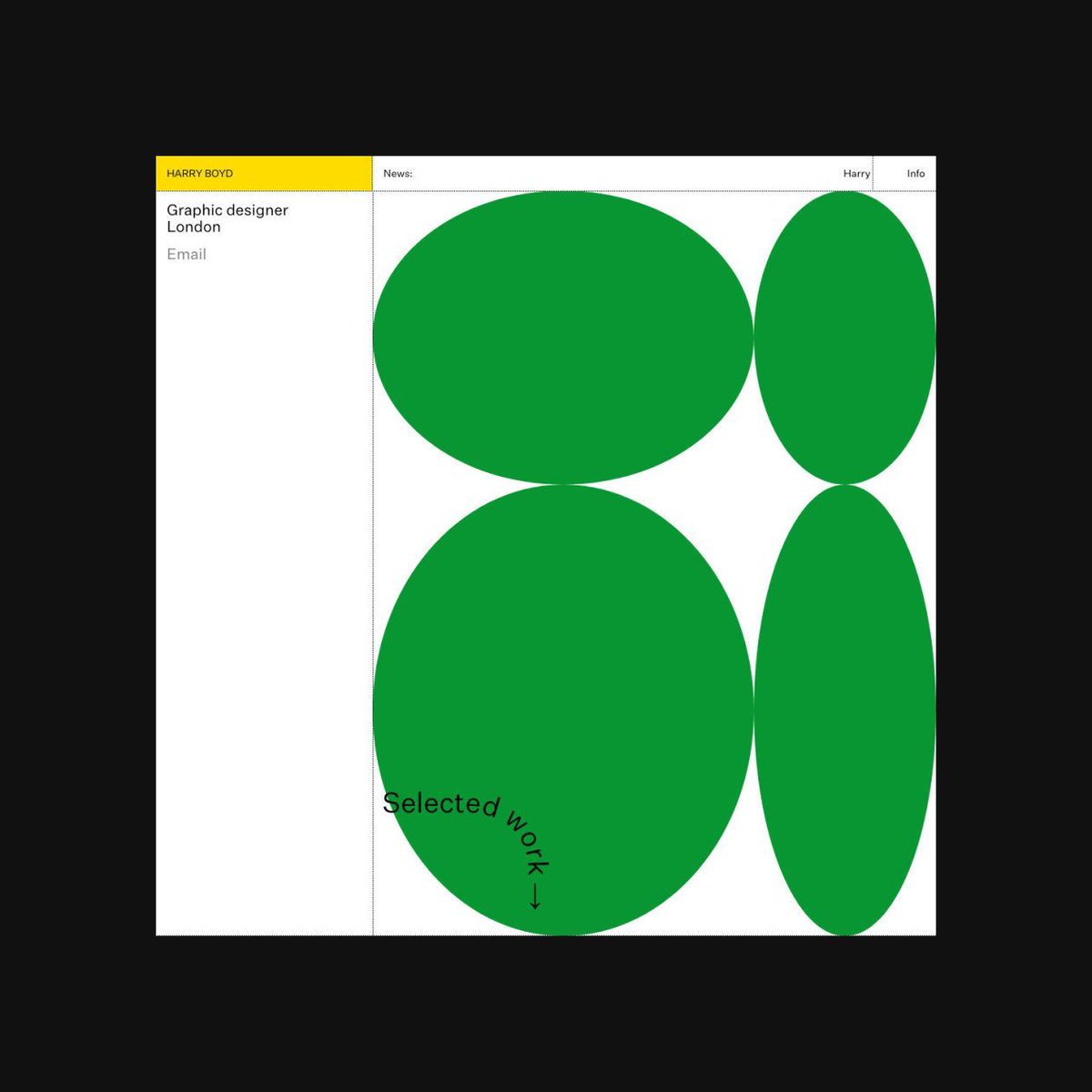 klikkentheke's tweet photo. Site No. 1879 — Harry Boyd — https://t.co/6Z90K2OQS2  #designinspiration #graphicdesign #graphicdesigner #klikkentheke #minimalism #selectedworks #vsljrnl #webdesign #webdevelopment #websites https://t.co/0AvTeYlNf2