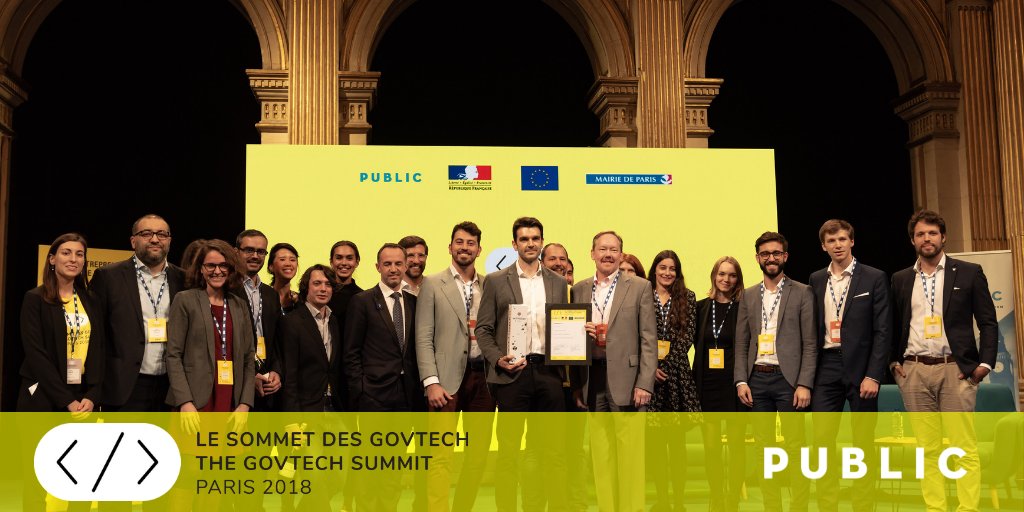 SommetGovTech's tweet photo. We had 15 leading #GovTech startups take part in PitchGovTech at the #GovTechSummit on Monday. Our prestigious panel chose @aidtechnology as their winners and @TikkTalkMe &amp; @Unblurco as runners up – who were your favourites? https://t.co/EM1vC1mzJx