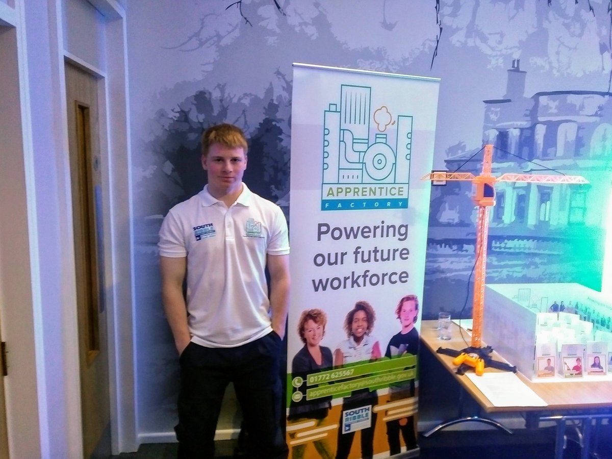 southribblebc's tweet photo. At the #apprenticefair today....
We have Fletcher, who is a council apprentice working in the landscapes team.
This involves building and construction – such as the work done on the new toilets at Worden Park. https://t.co/Nzc4BgPxDq