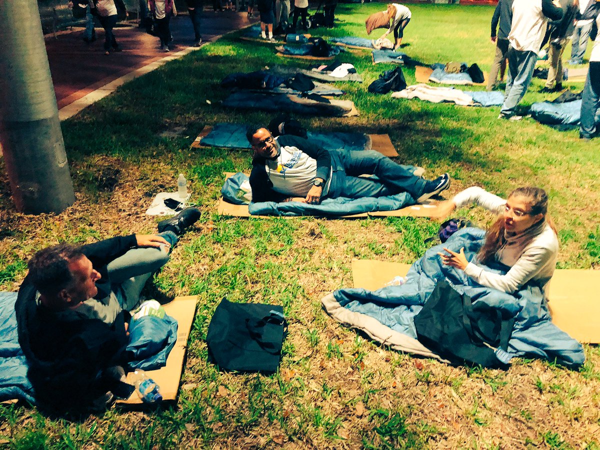scottya78's tweet photo. What an amazing evening Sleeping Out to Support our homeless youth in Fort Lauderdale.  Incredible showing by our Cisco Team of 15 sleepers.  #BeTheBridge #LoveWhereYouWork #thedestination #ProtectServeEducate https://t.co/CtwfR19Roa