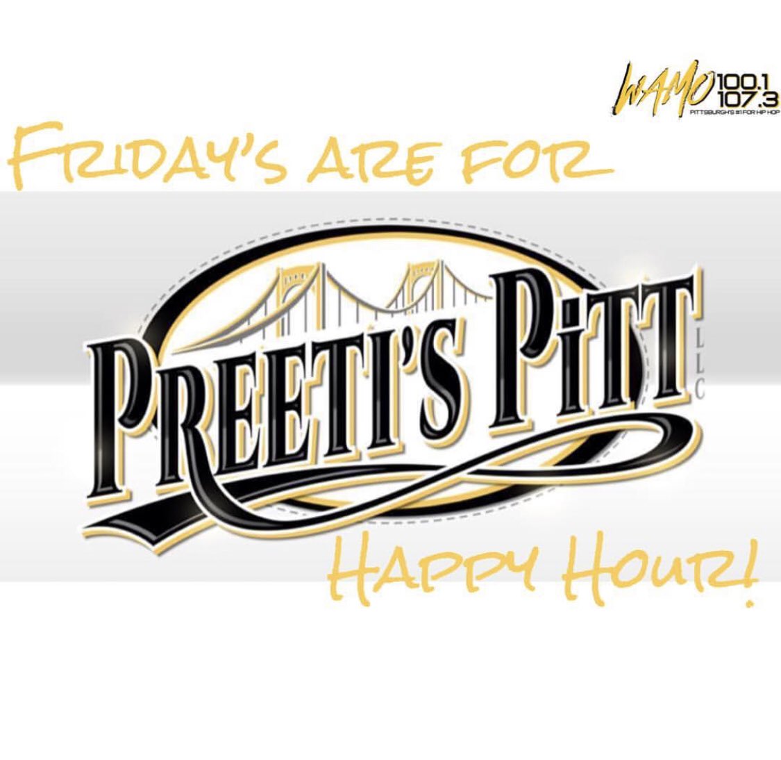 WAMO1073PGH's tweet photo. #WAMO100 #WAMOFunFacts #WAMOApprovedEvents #WAMORemotes•••• Friday’s are for #HappyHour❕Come turn up with us ❕⚠️ https://t.co/A4iMZqvwNs