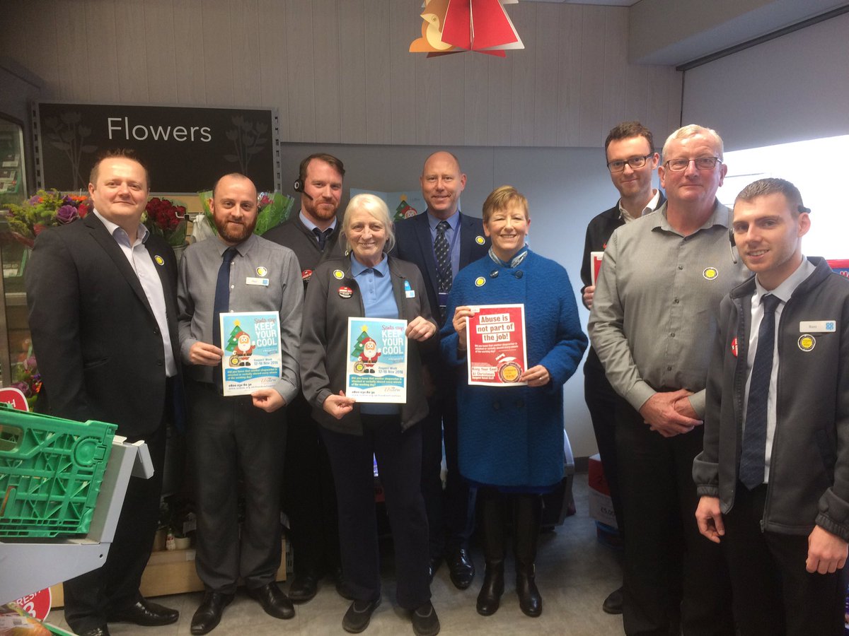 Great to get local Parliamentary support from Helen Jones MP for our Freedom from fear campaign for shopworkers. Well done team Capesthorne road.