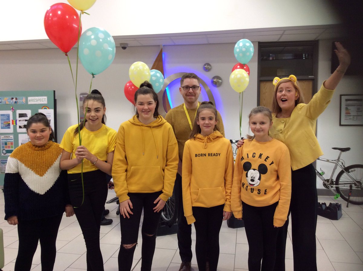 HouseCourage16's tweet photo. The buzz in our school today is just amazing #girlsinyellow @BBCCiN @BBHealthForum @StCeciliasDerry https://t.co/eBUWEE0dzz