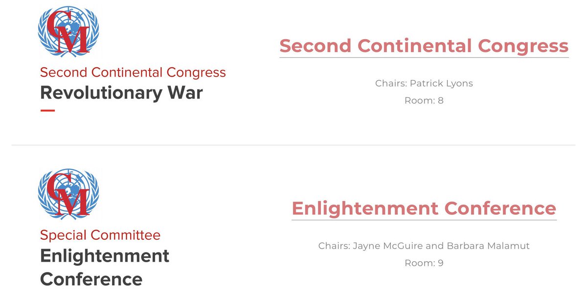 CMModelUN's tweet image. #CMMUNVII will feature historical committees focused on the Relutonary War, Enlightenment, 1968 Election, and The Vietnam War and sports committee focused on the NBA and Russian Doping! We are only one day away so access your briefing papers here: cmmun.weebly.com