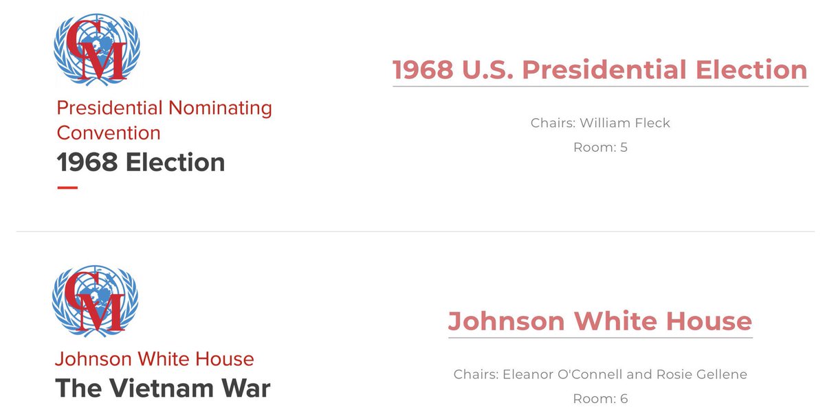 CMModelUN's tweet image. #CMMUNVII will feature historical committees focused on the Relutonary War, Enlightenment, 1968 Election, and The Vietnam War and sports committee focused on the NBA and Russian Doping! We are only one day away so access your briefing papers here: cmmun.weebly.com