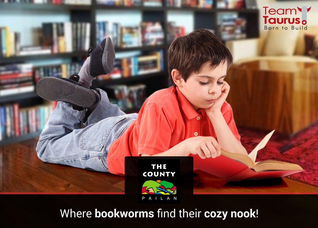 teamtaurusindia's tweet photo. Who doesn't enjoy a quiet read by a cozy nook! At #TheCounty we offer you a relaxing Library cum Lounge that for you to spend your free time! Explore: https://t.co/eHL3MwRvD1 https://t.co/HdB7w9Xnip