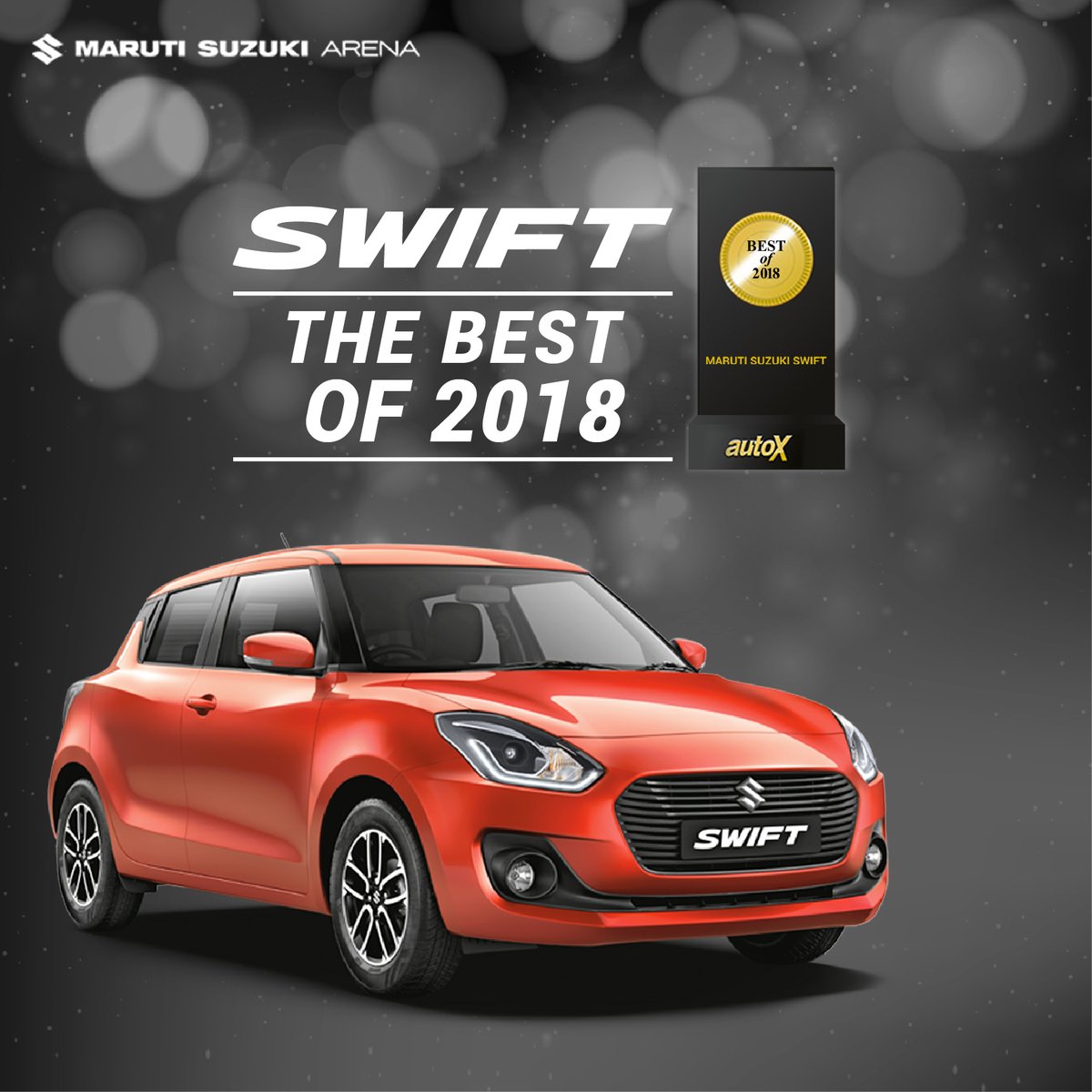 AdarshaAutomot2's tweet image. #MarutiSuzukiArena #MarutiSuzukiSwift #iCreatewithSwift #Designedtothrill 
We are pleased to announce that Maruti Suzuki Swift has won the AutoX - The Best Car of 2018.