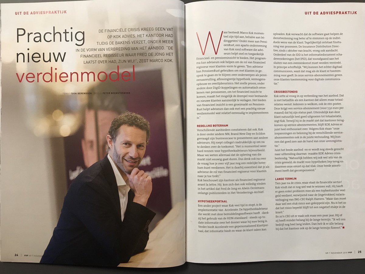 ‘Prachtig nieuw verdienmodel voor adviseurs’ <a href="/KOKamstelveen/">KOK Advies</a> <a href="/vvpvandaag/">VVP Redactie</a> vvponline.nl/artikelen/prac…