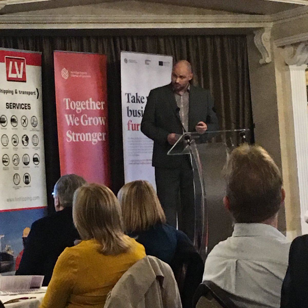 @MrMatthewOrd our Brand Ambassador speaking today @NEEChamberAsh members’ highlighting the many services we offer across the LV GROUP #transport #logistics @Ramside_Hall #NEEChamberevents #growyourreach