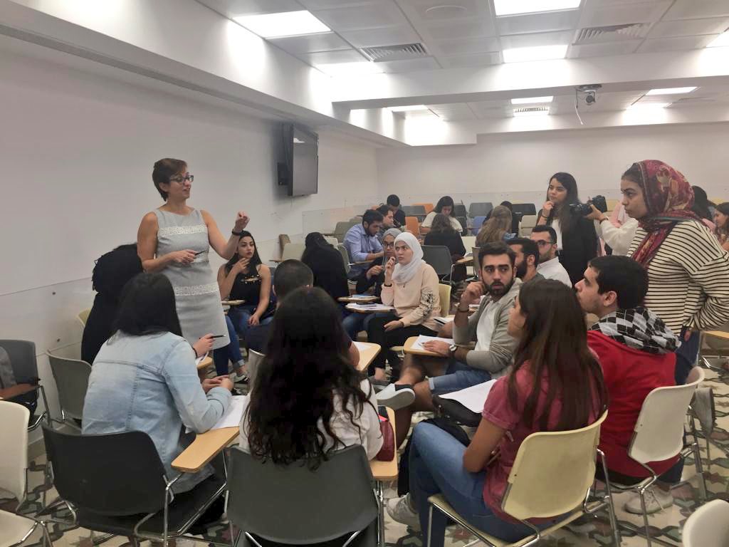 UNESCWA's tweet photo. #ModelESCWA 2018 is happening tomorrow! 70 students from @AUB_Lebanon &amp; @USJLiban will be simulating a ministerial session, the regional commission’s governing body. They’ve been preparing for several weeks to debate issues related to conflict and development in the Arab region. https://t.co/npPbaZ0Eqk
