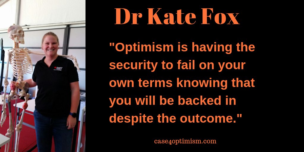 victorperton's tweet photo. "#Optimism is having the security to fail on your own terms knowing that you will be backed in despite the outcome."
Dr Kate Fox @Engineeringkate @RMIT generously shared her case for optimism with me!
#stem #engcomm @DrRajeshRMIT @WomenSciAUST @Vic_LeadSci @DrKarynR https://t.co/4N4n8M7r3v