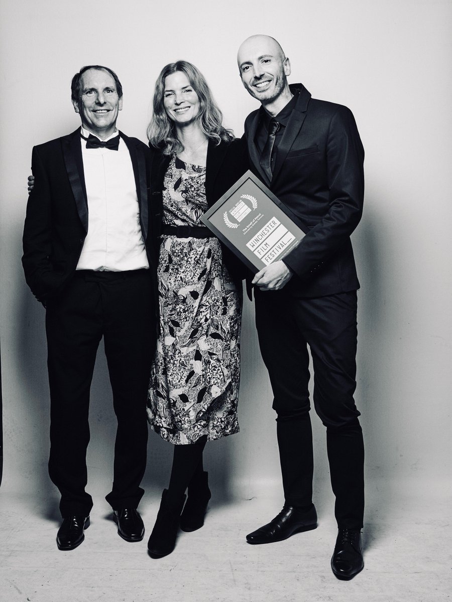 petrolshortfilm's tweet photo. Festival director John Hayes, our Cosima Shaw and Branko Tomovic at the WFF Award Gala, where 'The Smell of Petrol' was awarded a Special Mention. A great honour and also so much fun to be part of this festival!! Thank you for everything @WinchesterFilm !! https://t.co/hJtbL5QfTa https://t.co/y0jIy9UdBX