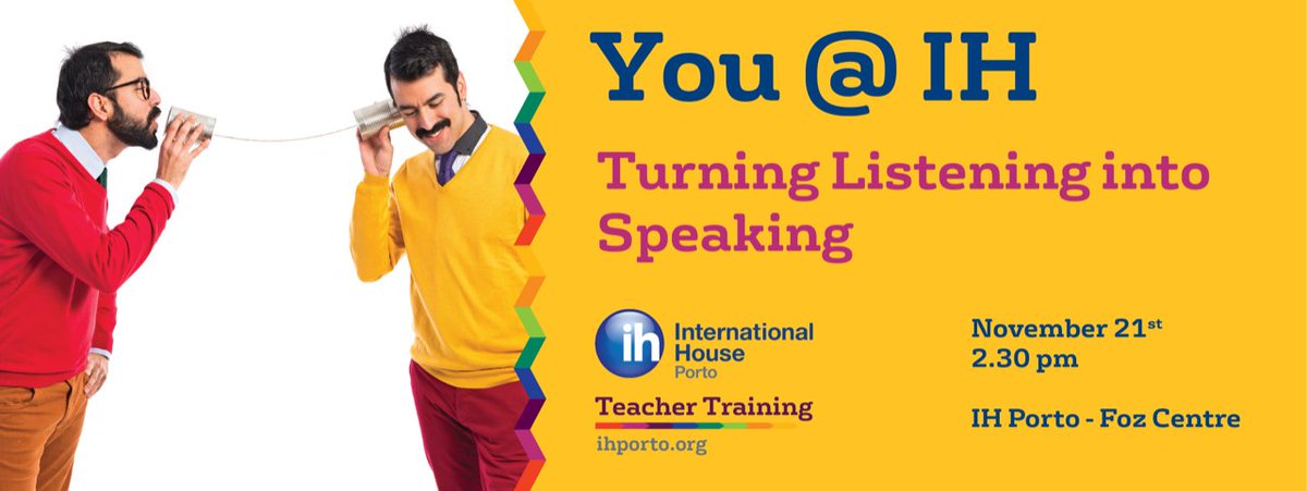 IH_Porto's tweet photo. We do listening activities. We do speaking activities. Textbooks aim to make a bridge between the two, yet there is so much more that can be done to take advantage of the richness of listening texts or to use authentic listenings, even at the lower levels. https://t.co/LLe0YmwJZa