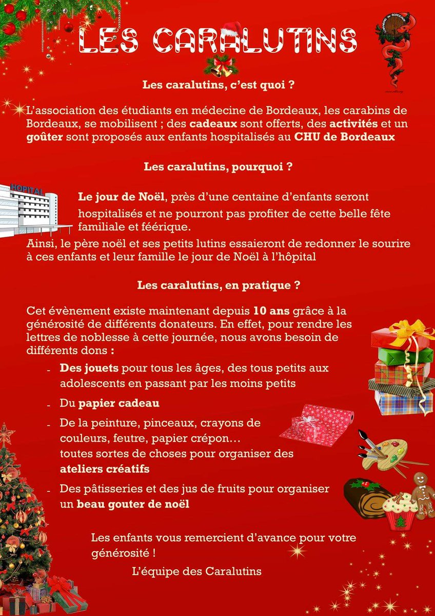 FlorianMichaut's tweet photo. Une très belle cause pour les enfants qui resteront à l'hôpital le 25 décembre. L'association des etudiants en medecine de bordeaux se mobilisent et vous ? 
Je suis à votre disposition si vous souhaitez participer. #enfant #Bordeaux #bnpparibas https://t.co/zNAgDHHDU0