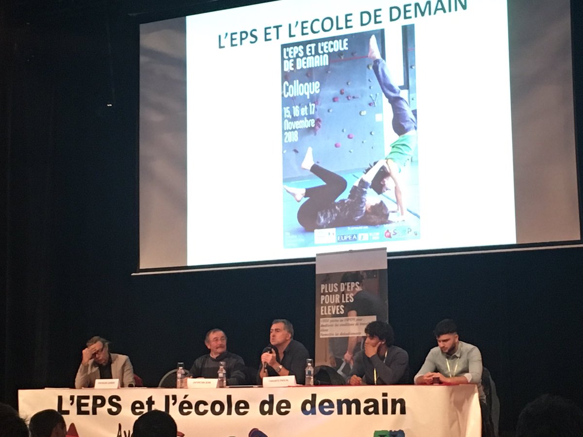 GaetanGuironnet's tweet photo. Sport et philosophie avec #jeanlafontan et #tarantopascal #ColloqueEpsSnepFsu https://t.co/Rch19h8SNa