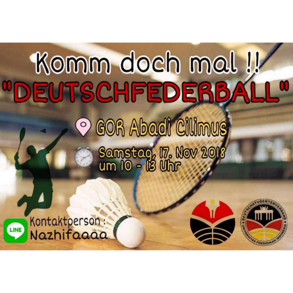 Guten Abend😉

DFB hadir kembali nih!!!
Jangan lupa dateng yak mentemen di Gor Abadi Cilimus pukul 10.00🙋

Luv.