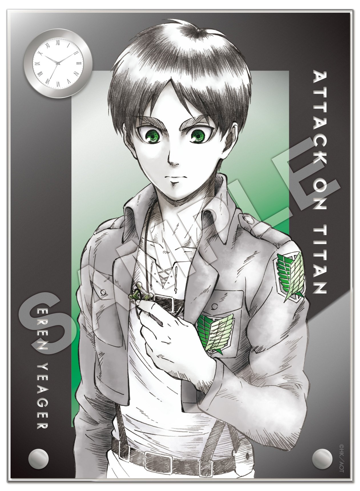 置き時計・壁掛け時計　リヴァイ WIT STUDIO 時計付アクリルアート 「進撃の巨人」 アッカーマン家 駿河屋 - リヴァイ WIT STUDIO 時計付アクリル