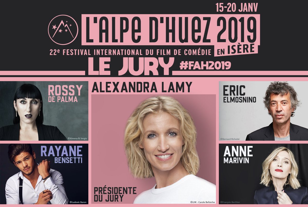 Annonce Officielle - Le Jury de la 22e édition du <a href="/Festivalpedhuez/">Festival de l'Alpe d'Huez</a> ! La Présidente <a href="/Alexandra_Lamy/">Alexandra Lamy</a> sera entourée de <a href="/rossydpalma/">rossydepalma</a>, <a href="/anne_marivin/">Anne Marivin</a>, #EricElmosnino &amp; <a href="/BensettiRayane/">Rayane Bensetti</a> #FAH2019 #AlexandraPresidente #VivementJanvier