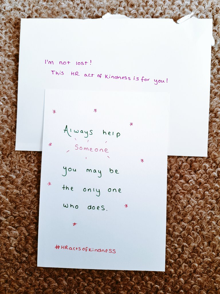 Camica_BF's tweet photo. Thank you very much for my #HRactsofkindness note @NatalieEllisHR! I am going to stick it up in the office at work π€ #cipdACE #CIPDACE18 #number27 #KindnessMatters https://t.co/mYELewo6WC