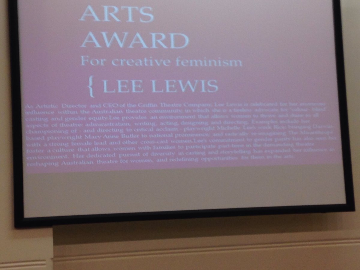 annreynolds988's tweet photo. Lee Lewis of the Griffin Theatre Company wins an Arts award for creative feminism at #EDNAs2018 https://t.co/FcgyKSXx9N
