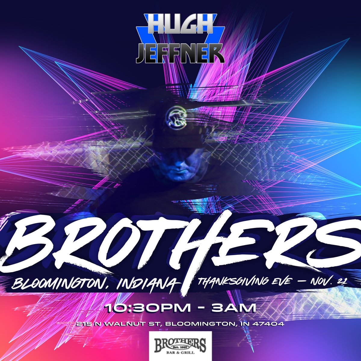 thehughjeffner's tweet photo. 11-21 @BrothersBarIU #TurkeyBash w/ @thehughjeffner https://t.co/uoXrfxrjrq