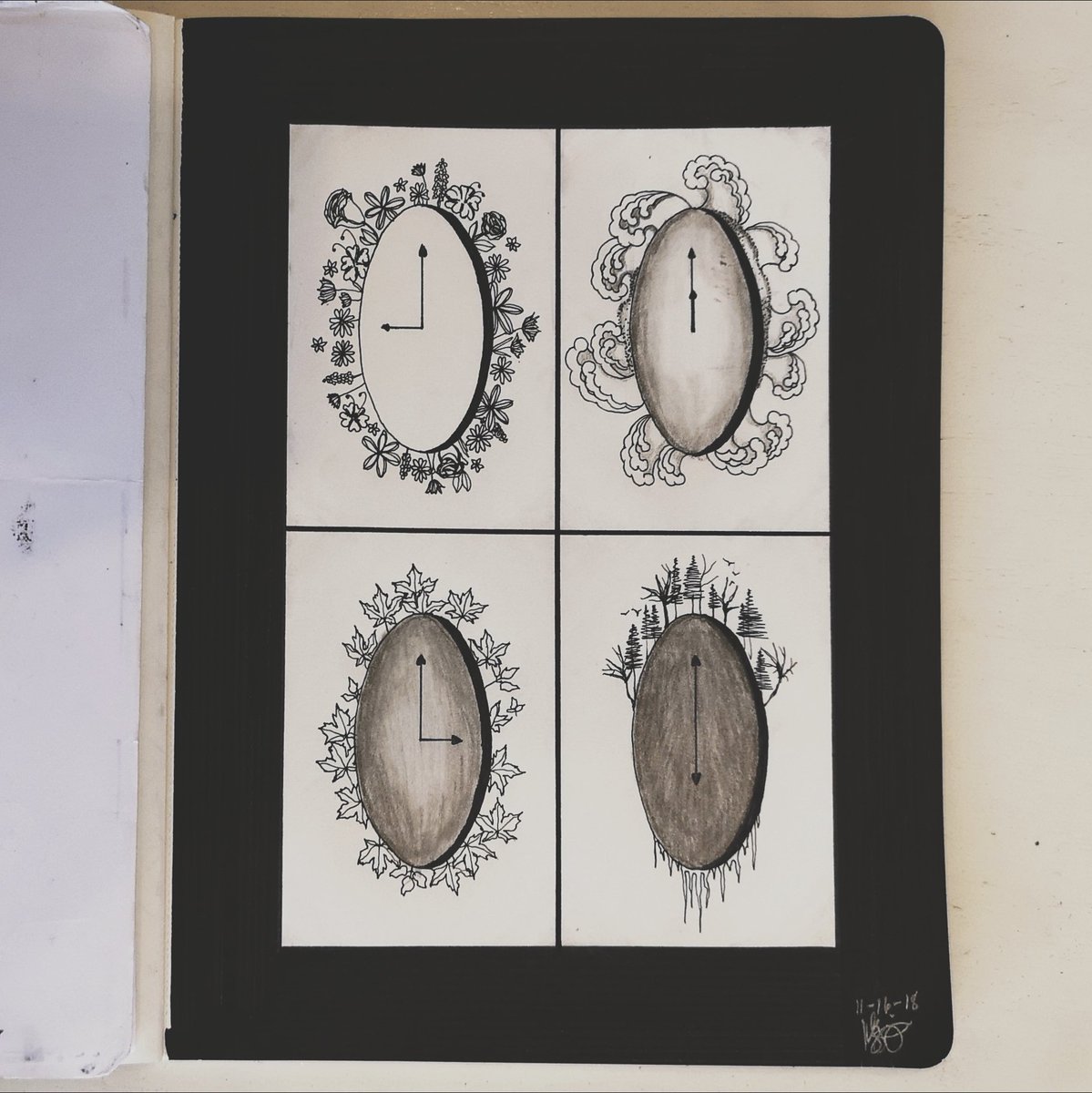 yaybananacorn's tweet photo. Entry #14: clock
—
"In the sprout of flowers and the buzzing of bees
In the heat of summer and the sound of the sea
In the fall of leaves and the death of trees
I have always kept you so close to Me"
—
Ecclesiastes 3:1
Ecclesiastes 3:4

#inktober #inktober2018 #entry14 #clock https://t.co/wzY2AAUb70