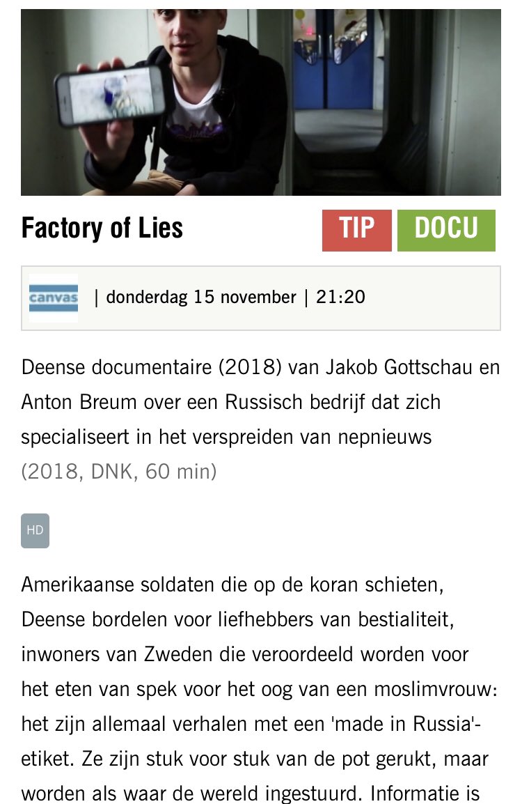 Gisteren deze docu gekeken... sommige delen van de wereld zijn écht verrot! #canvas #factoryoflies #trollenfabriek