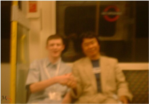 Happy 66th Birthday Shigeru Miyamoto! Here s a (blurry) photo of me meeting him on the London Underground in 2001: 