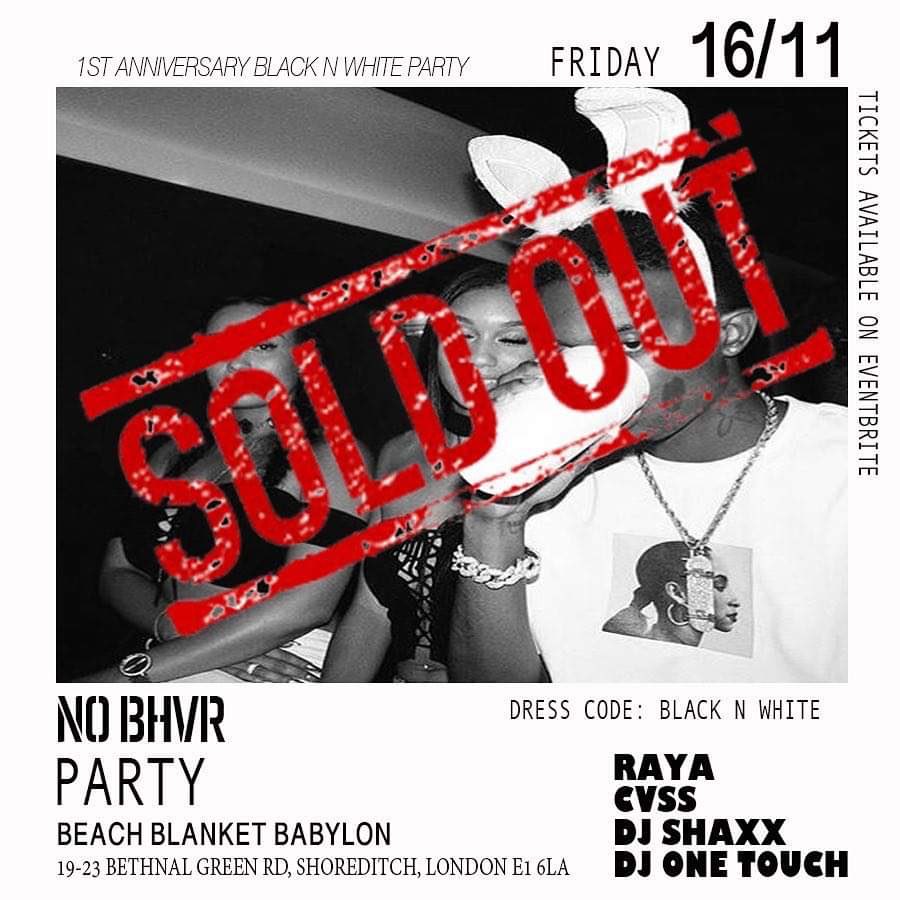 nobhvr's tweet image. NO BHVR 1st Anniversary Black🔲n White🔳party tickets and tables are #SOLDOUT 🖤 to everyone who has shown luv to the NO BHVR brand look out for future events..🖤🙏🏾 #nobhvr #nobehaviour #events #partyoftheyear #lit #fashion #streetwear #itsnotaphase