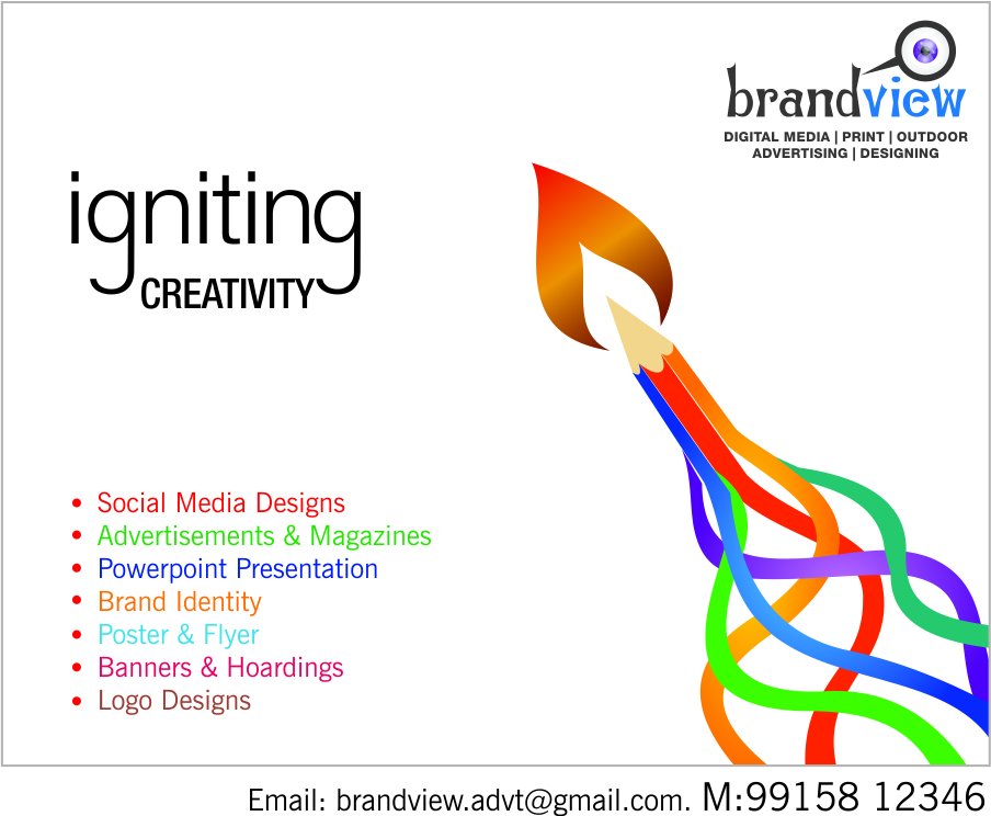 BRANDVIEW_ADVT's tweet photo. An #Advertisement is #Worthless If it Does Not #Connect to #Audiences !!

Helping you in #Advertising, #Branding and #Promoting your Brand through #NEWSPAPER, #Print and Digital marketing.#Mohali #Chandigarh
Call - 99158-12346 https://t.co/A8nWl3zbcV
