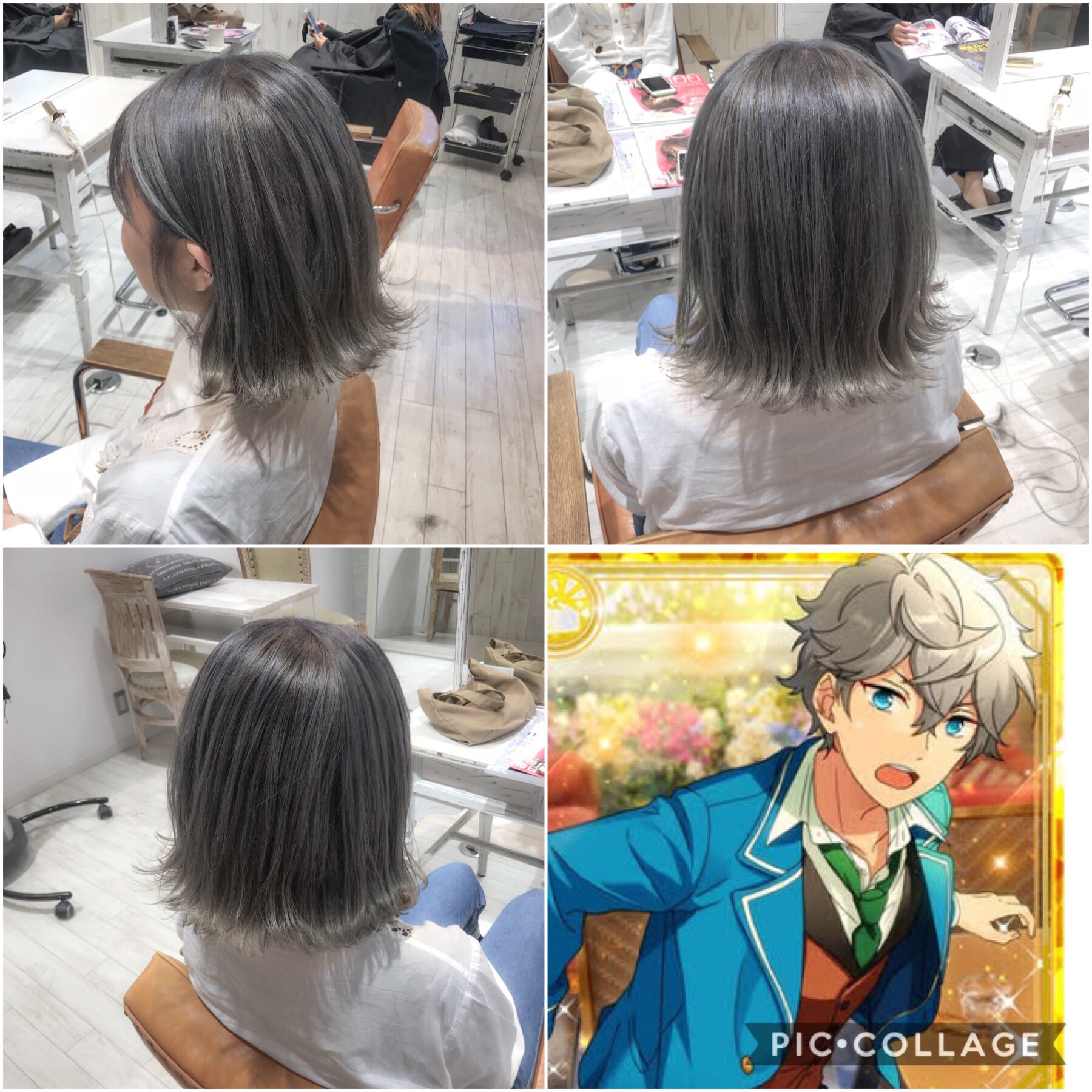 アニ髪井上佳祐 アニメの髪型 吉祥寺美容師 お客様style シルバーグレージュ ロングのお客様をバッサリボブにカットして あんさんぶるスターズ 瀬名泉風のシルバーグレージュにカラーチェンジしました 冬っぽくて可愛いです インスタカラー集