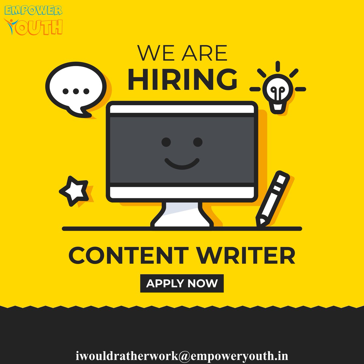 Apply For Content Writer Internship at Empower Youth!
Requirements : Freshers and Experienced both can apply!
Salary : Negotiable.
Location : Ludhiana.

#ethereum #crypto #crowdfunding #medicaid #blackhistorymonth
#womenshistorymonth #photographym #cryptocurrency #happyeaster