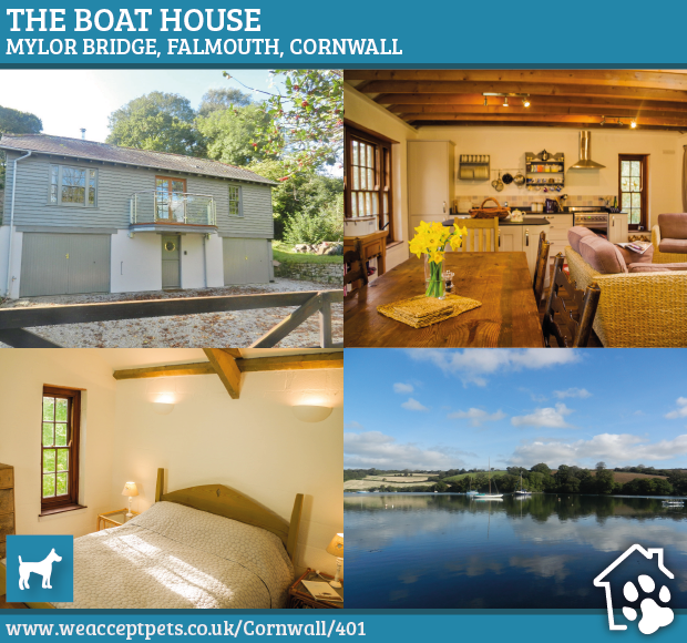 WeAcceptPets's tweet photo. The Boat House is situated in an Area of Outstanding Natural Beauty, with beautiful beaches &amp; miles of coastal walks to enjoy nearby.
Accepts Dogs 🐶
https://t.co/HK7vbuW99H
#DogFriendlyAccommodation #MylorBridge #Falmouth #Cornwall #AONB #HolidayCottage #FamilyFriendly #England https://t.co/uYuSJTsJks