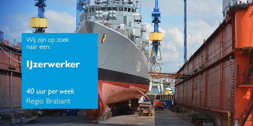 Koflexwerk's tweet photo. Gezocht: #IJzerwerkers voor de #scheepsbouw. 
Wil je graag aan de slag via een betrokken partij? 
Neem dan contact op via 088 74 70 220 of mail naar veghel@koflexwerk.nl #koflexwerk #techniek #vacature #technisch #ijzerwerker #brabant #werk https://t.co/KyOXUD2E3O