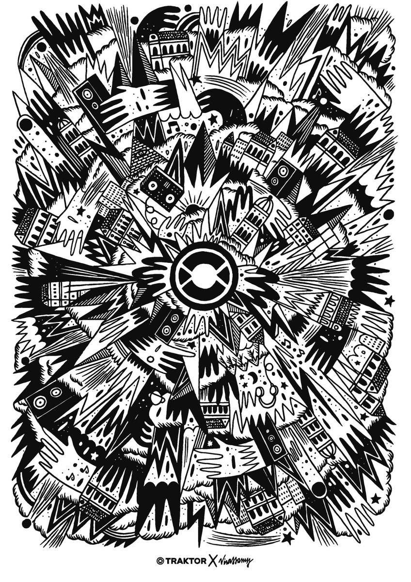 cedricvirassamy's tweet photo. Proud of my collaboration with @NI_News for @Traktor ! #illustration #nativeinstruments #virassamy #drawings https://t.co/WWlLDFH0qX