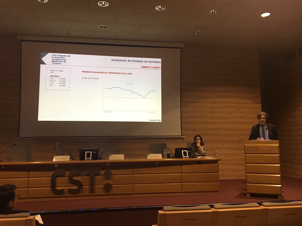 CSTerrassa's tweet photo. Seguim amb “Avenços en prova d’esforç cardiopulmonar. Aplicacions pràctiques” per part del Dr. José Naranjo @jonaore de la #Universidad @pablodeolavide #8SC https://t.co/YTETrMvuN1