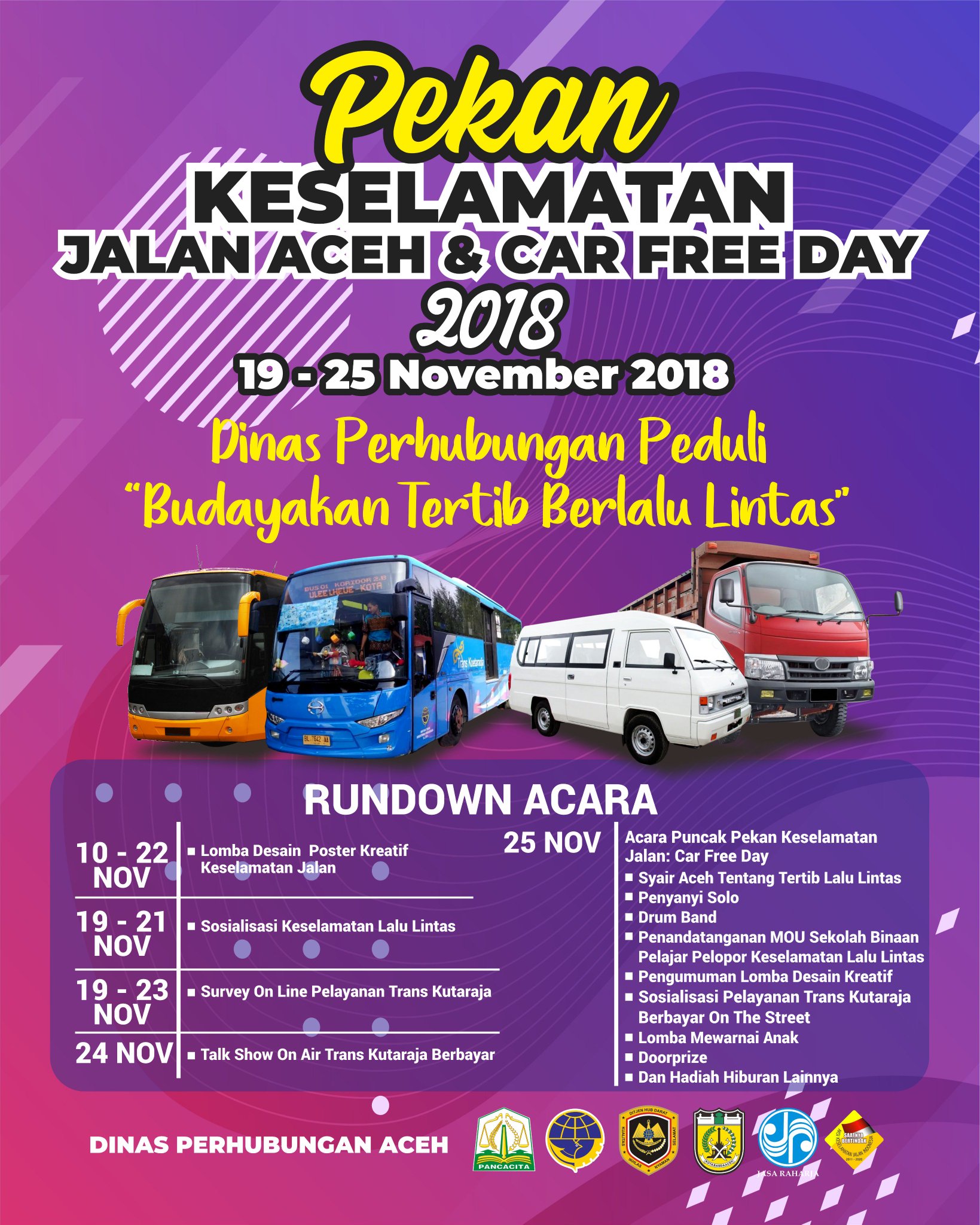 UÅ¾ivatel Dishub Aceh na Twitteru „Ayo meriahkan Pekan Keselamatan Jalan Aceh 19 25 November 2018 dan Car Free Day tgl 25 November 2018 ikuti rangkaian