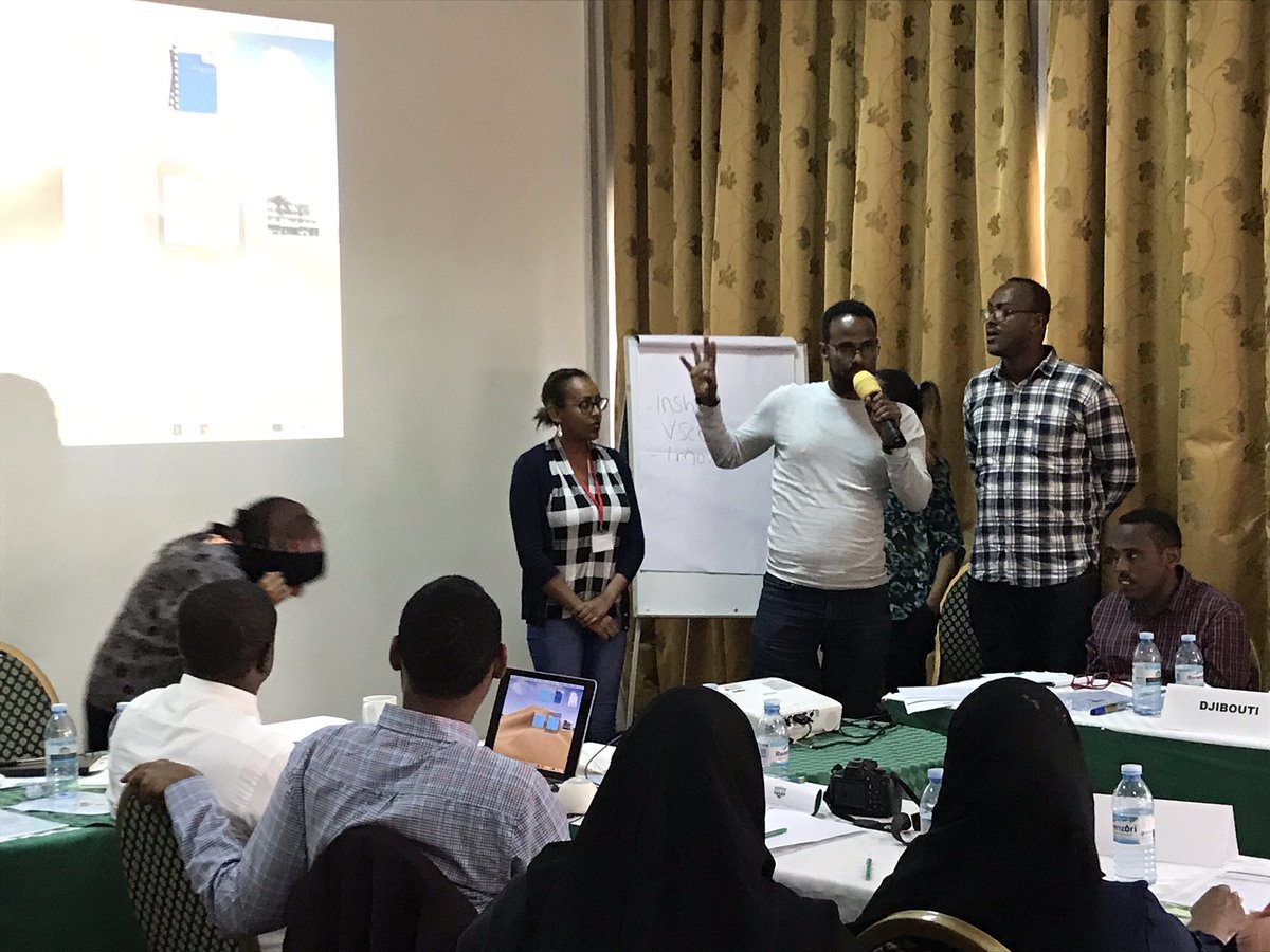 IGAD_CEPCVE's tweet photo. Groups present their counter narrative campaigns and strategy at the #ICEPCVE workshop. #IGAD #CVE #YALI2 @igadsecretariat @US_Emb_Djibouti @ItalyMFA @StateDept @USAIDAfrica @amb_mahboub https://t.co/rlFCohqeIl