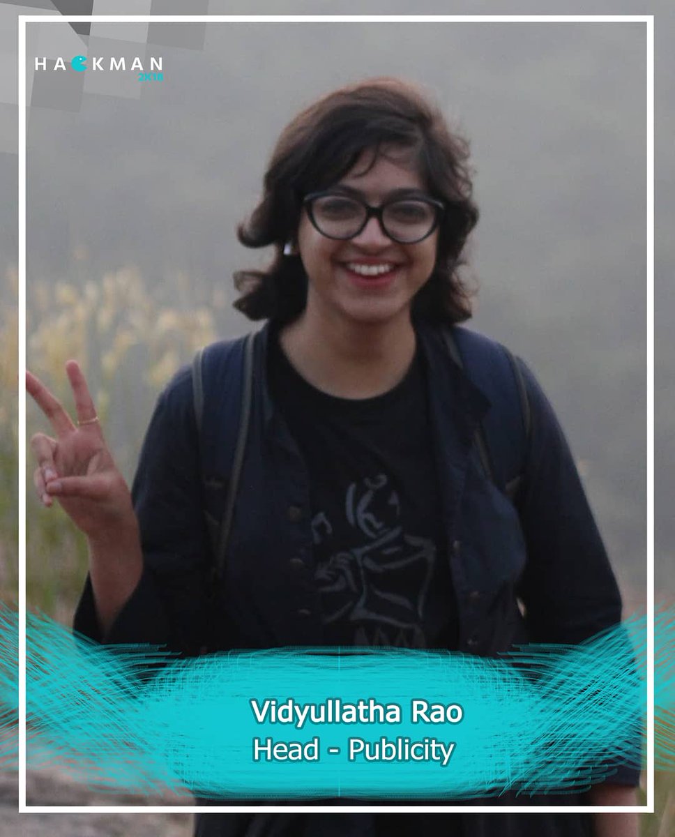 WeAreHackman's tweet photo. MEET THE TEAM
Vidyulatha KS
Head-Publicity
#dayanandasagarcollegeofengineering #hackathons #hackman #coder #coding #opentheme #24hrhackathon #hackathon2018 https://t.co/JQ0sji6oT5