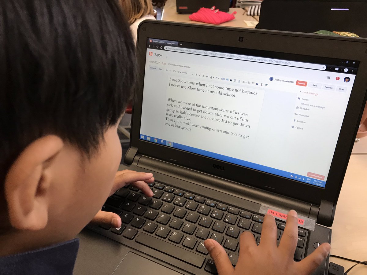 mslingisp's tweet photo. G4 students were immersed in their deep reflections using their beloved blogs. #ISParisIB #Who we are #learningblog https://t.co/vt2rii2zYK
