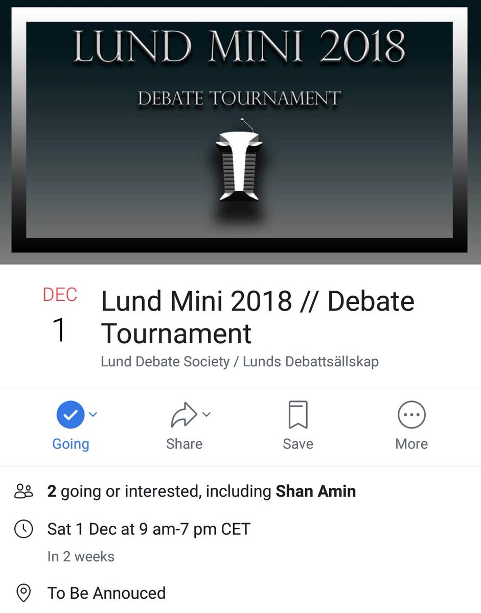 DebateLund's tweet photo. Lund Mini 2018 is announced! Follow us for more information. Registration will follow soon! https://t.co/YWe7s70j0Z