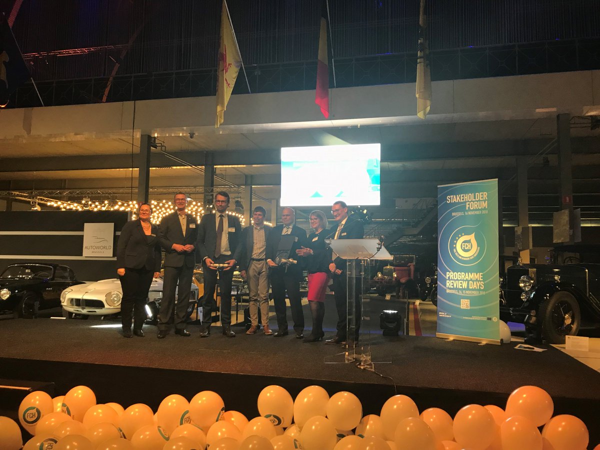 PACEmCHP's tweet photo. The #enefield and @PACEmCHP projects won the @fch_ju Award for Best Success Story last night. Honoured for this recognition, we commit to continue our shared efforts towards establishing #fuelcell micro-#CHP as a standard technology for heating & powering people’s homes in Europe https://t.co/8vLm4E4QZr