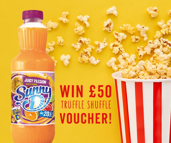 SunnyD_UK's tweet photo. 🎬Follow &amp; Retweet to Win a £50 Truffle Shuffle Voucher! 🎬

Add a little sunshine into the winter months with Sunny D alongside movie themed goodies and retro gifts from TruffleShuffle! #FreebieFriday https://t.co/Wi9HpnjxxG