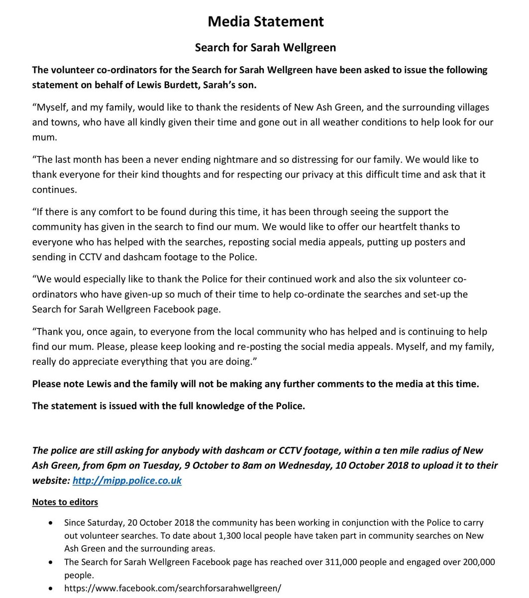 VintageBarnKent's tweet photo. SEARCH FOR SARAH WELLGREEN PRESS RELEASE. Please share and help us find Sarah. ❤️ https://t.co/y4B7onbDiw